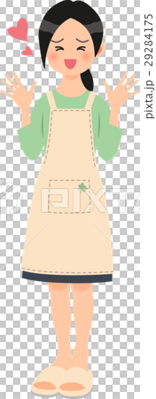 エプロン姿の大喜びする女性 エプロン姿の大喜びする女性 29284175