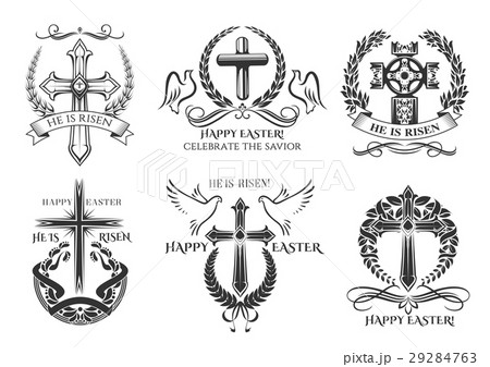 Easter symbol crucifix for vector paschal greeting 29284763