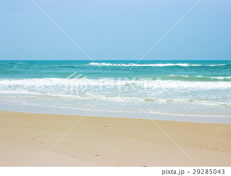 Beautiful white sand beach, the tropical sea .  29285043