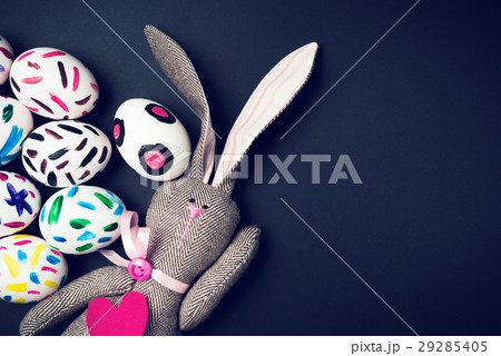Easter bunny on a black background 29285405