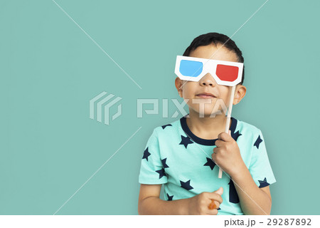 Little Boy With 3D Glasses Concept Little Boy With 3D Glasses Concept 29287892