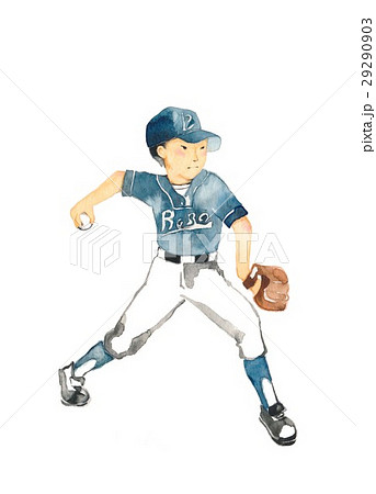 野球少年 ピッチャーのイラスト素材