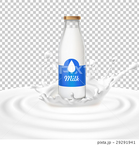 Vector illustration of a glass bottle with milk Vector illustration of a glass bottle with milk 29291941