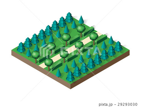 Isometric view projection summer landscape. 29293030