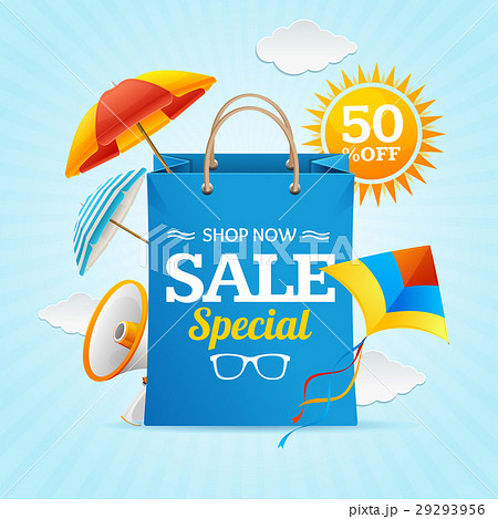 Big Sale Summer Concept Banner Card or Poster 29293956