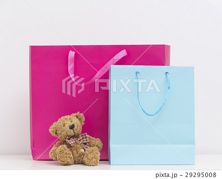 photo of cute shopping bags and teddy bear 29295008