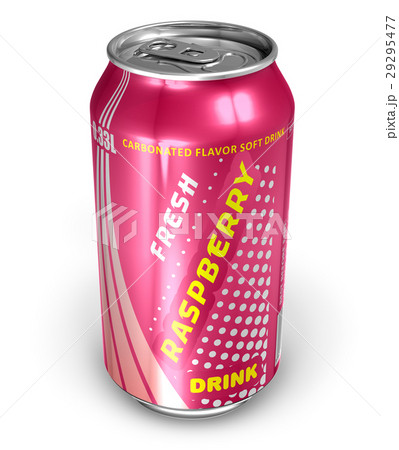 Raspberry soda drink in metal can Raspberry soda drink in metal can 29295477