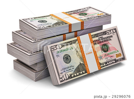 Stacks of 50 dollars banknotes Stacks of 50 dollars banknotes 29296076