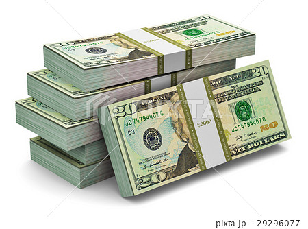 Stacks of 20 dollars banknotes 29296077
