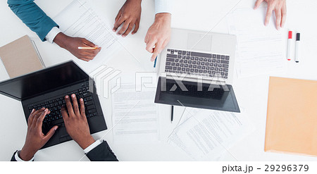 Business IT or HR company improving work top view 29296379