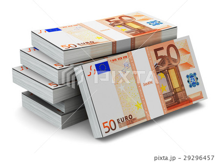 Stacks of 50 Euro banknotes 29296457