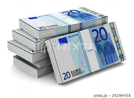 Stacks of 20 Euro banknotes 29296458