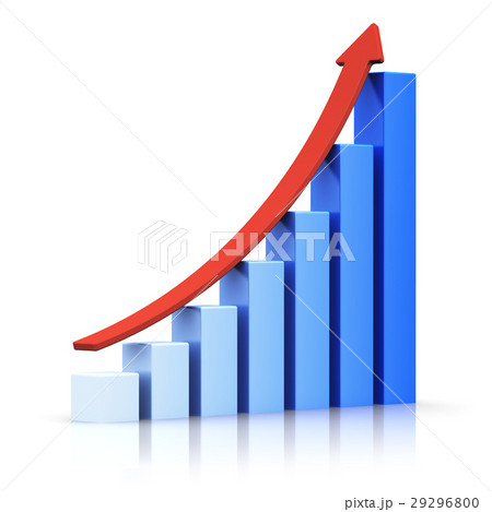 Growing bar chart with arrow 29296800