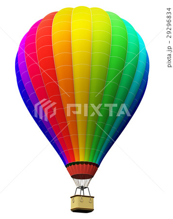 Color rainbow hot air balloon isolated on white 29296834