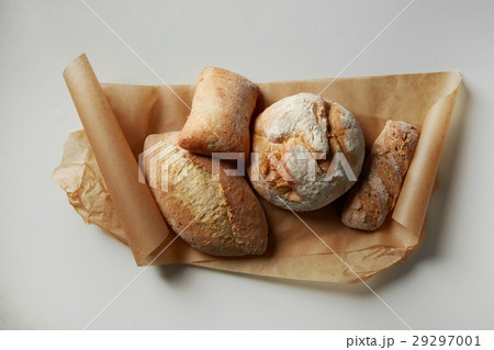 Different kinds of bread on background 29297001