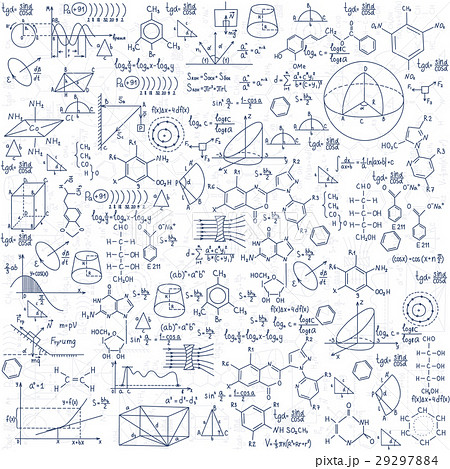 Hand Drawn Chemistry Formulas Science Knowledge Stock Illustration