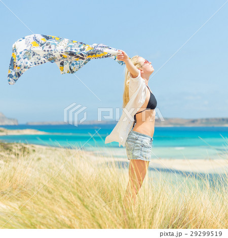 Free Happy Woman Enjoying Sun on Vacations. Free Happy Woman Enjoying Sun on Vacations. 29299519