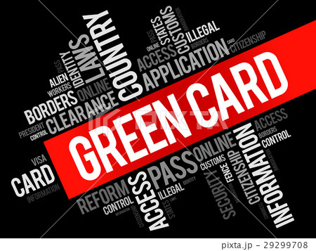 Green card word cloud collage Green card word cloud collage 29299708