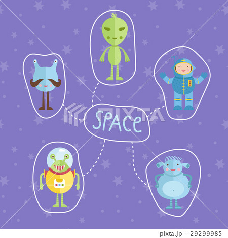 Space Cartoon Style Vector Concept Space Cartoon Style Vector Concept 29299985