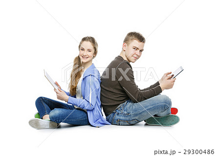 Teen boy and girl taking selfie photo 29300486