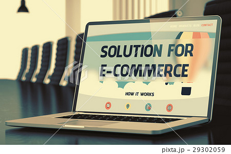 Solution For E-Commerce on Laptop in Meeting Room 29302059