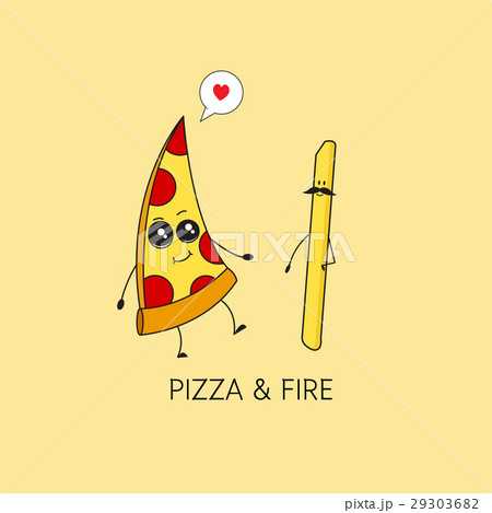 Cartoon pizza giving thumb up (pizza) - Stock Illustration [29303682] -  PIXTA