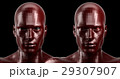 3d rendering. Two faceted red android heads 29307907