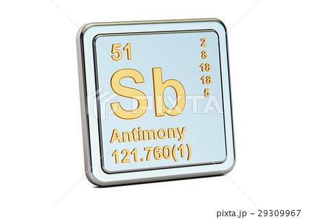 Antimony Sb stibium, chemical element sign 29309967