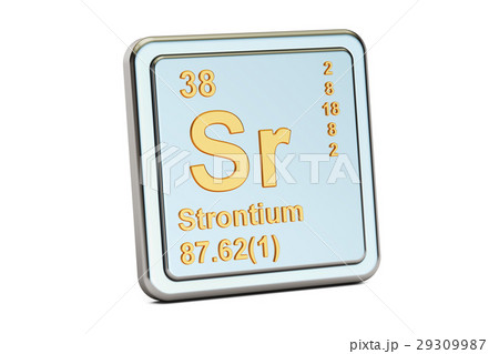Strontium Sr, chemical element sign. 3D rendering 29309987