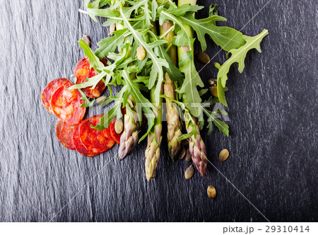 Asparagus salad with chorizo Asparagus salad with chorizo 29310414