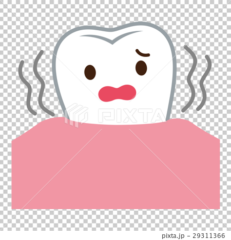 歯がぐらぐらする 歯周病のイラスト素材