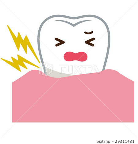 歯がしみる 歯周病のイラスト素材