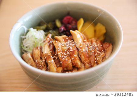Chicken teriyaki on rice japanese food 29312485