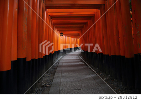 Red Tori Gate at Fushimi Inari Shrine in Kyoto , Japan 29312812