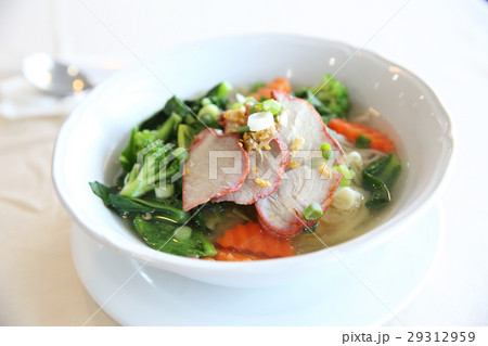 Noodle and dumpings with red pork Noodle and dumpings with red pork 29312959