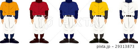 野球ユニフォーム 色違いセットのイラスト素材