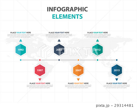 colorful hexagon business Infographics elements 29314481