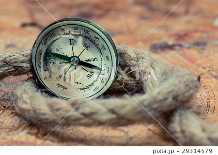 Columbus day and world map with compass 29314579