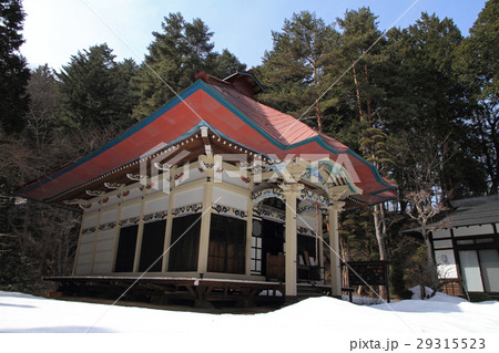 雪解けを待つ清水寺 長野県山形村 雪解けを待つ清水寺 長野県山形村 29315523