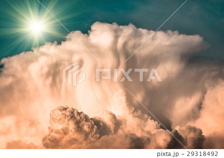 large clouds and sun before a storm, background 29318492