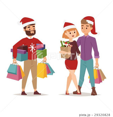Christmas shopping people vector 29320828