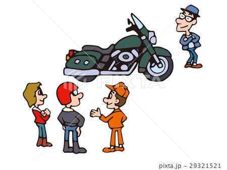 大型バイクイラスト アメリカンバイクのイラスト素材