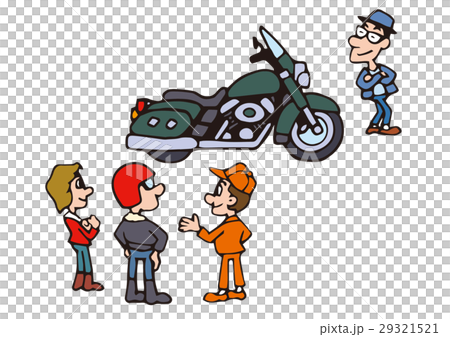 大型バイクイラスト アメリカンバイクのイラスト素材