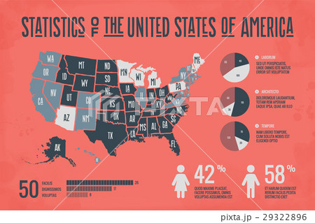 Poster map USA with infographics elements 29322896