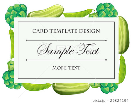 Card template with green vegetables Card template with green vegetables 29324194