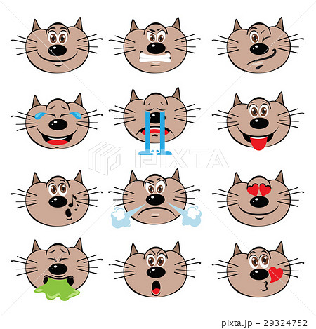 Cat Emojis Set of Emoticons Icons Isolated 29324752