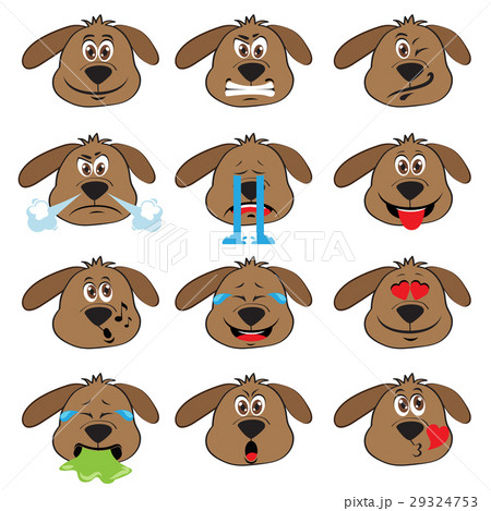 Dog Emojis Set of Emoticons Icons Isolated 29324753