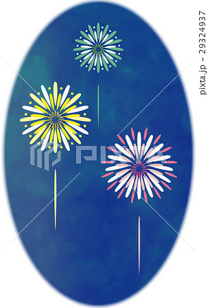 花火　楕円白抜き 29324937
