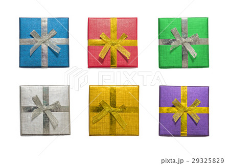 Top view of various shiny colorful gift boxes Top view of various shiny colorful gift boxes 29325829