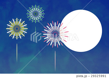 花火 フォトフレームのイラスト素材